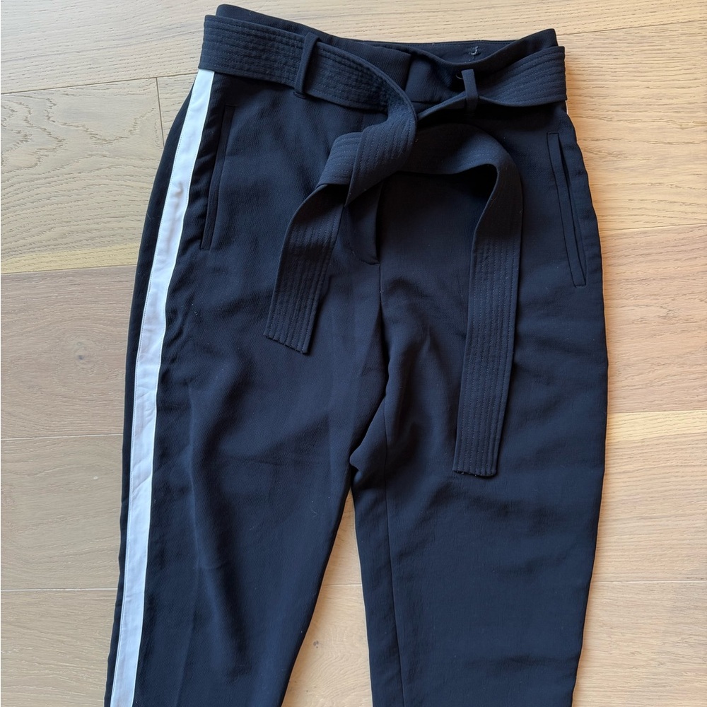 Black Pants with White Stripe